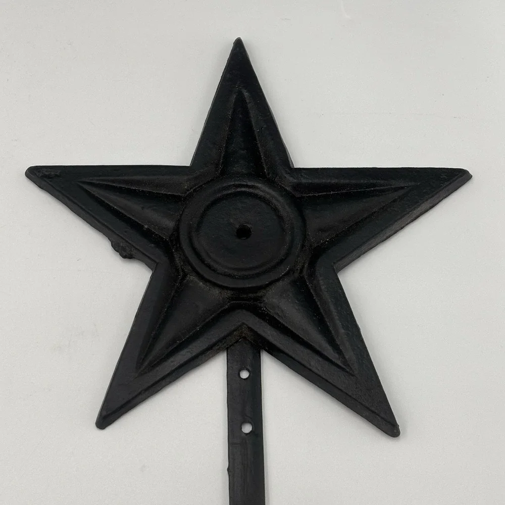 Western Cowboy theme Rustic Vintage Cast Iron Star Shape Wall Hook Hanging Decor